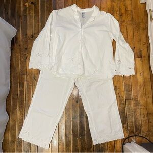 h&m pants & button down matching set